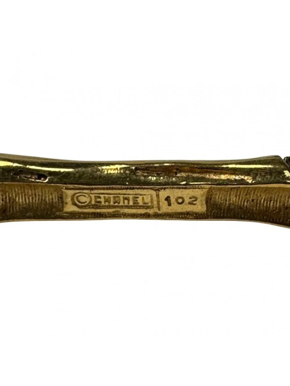 Chanel Bamboo Brooch Gripoix Color Stone Vintage